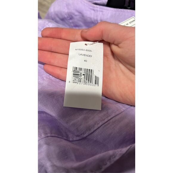 Rosso35 Purple Short Sleeved Linen Dress Size 4 (40) - Picture 7 of 7
